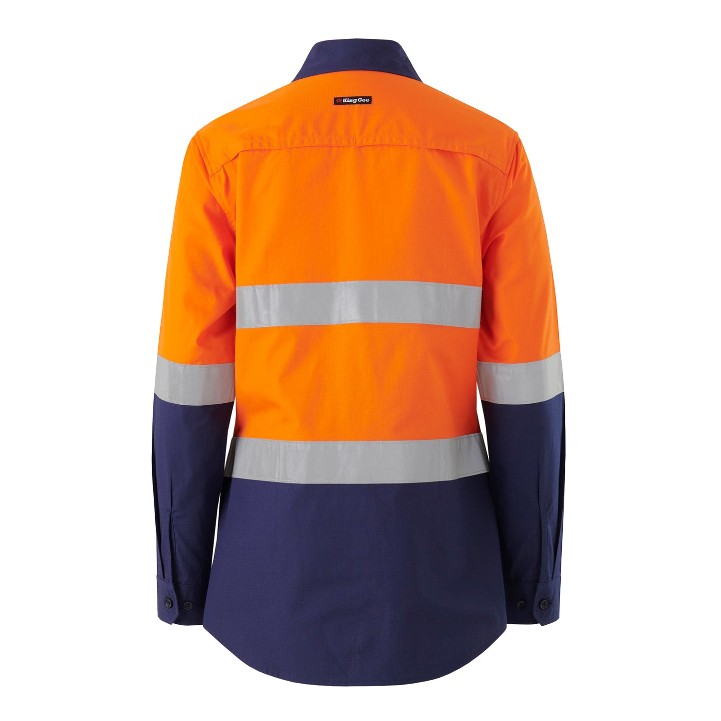 King Gee K44227 Womens Workcool Vented Spliced Spliced Shirt Taped Long Sleeve