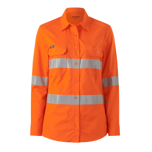 King Gee K44231 Womens Workcool Vented Reflective Shirt