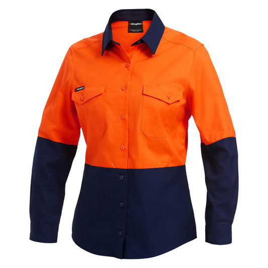 King Gee K44543 Women's Workcool 2 Hi-Vis Lightweight Work Shirt