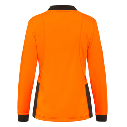 King Gee K44730 Women's Workcool Hyperfreeze Hi-Vis Long Sleeve Polo Shirt