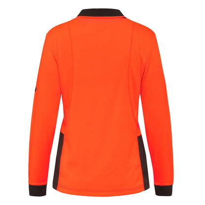 King Gee K44730 Women's Workcool Hyperfreeze Hi-Vis Long Sleeve Polo Shirt