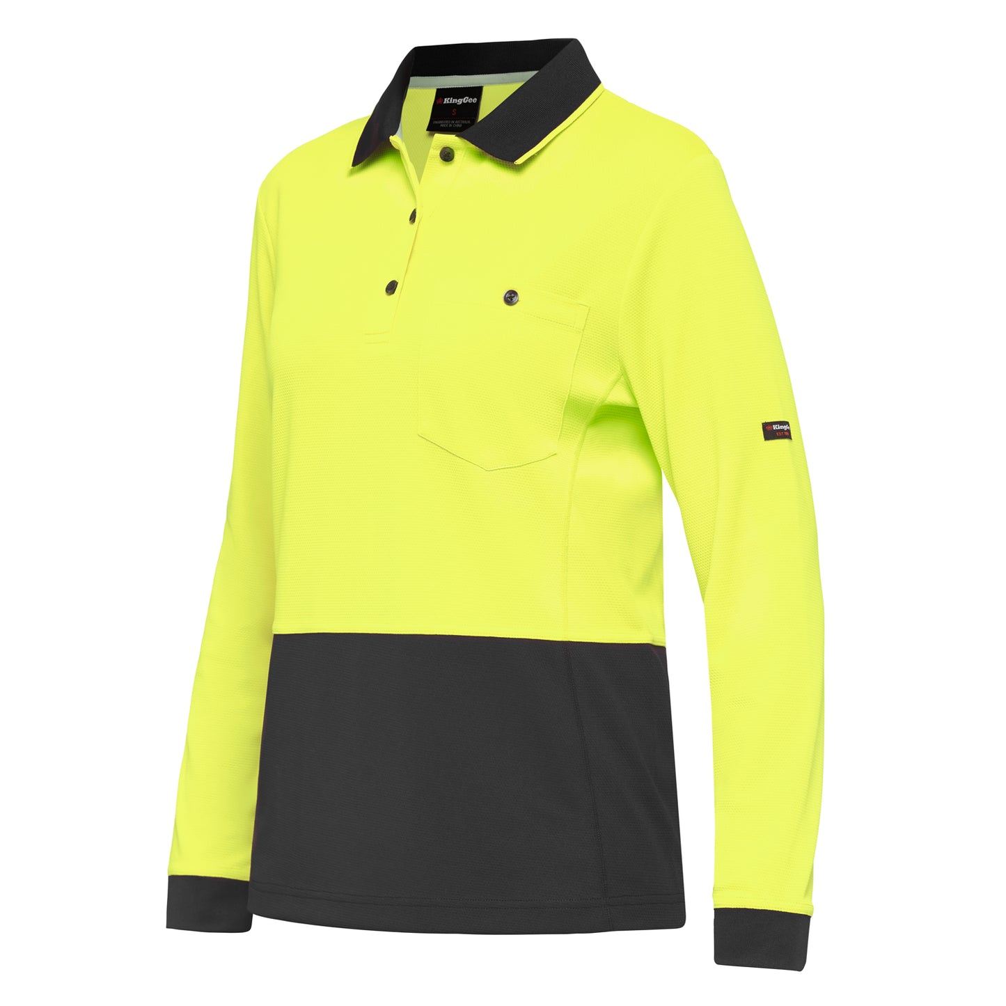 King Gee K44730 Women's Workcool Hyperfreeze Hi-Vis Long Sleeve Polo Shirt