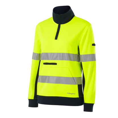 King Gee K45009 Women's Reflective Spliced 1/4 Zip Fleece