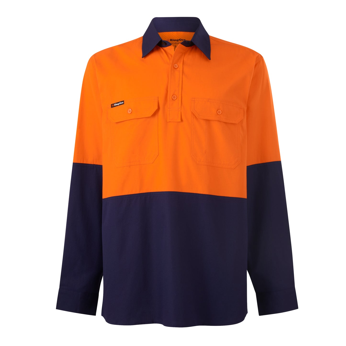 King Gee K54011 Workcool Vented Closed Front Spliced Shirt