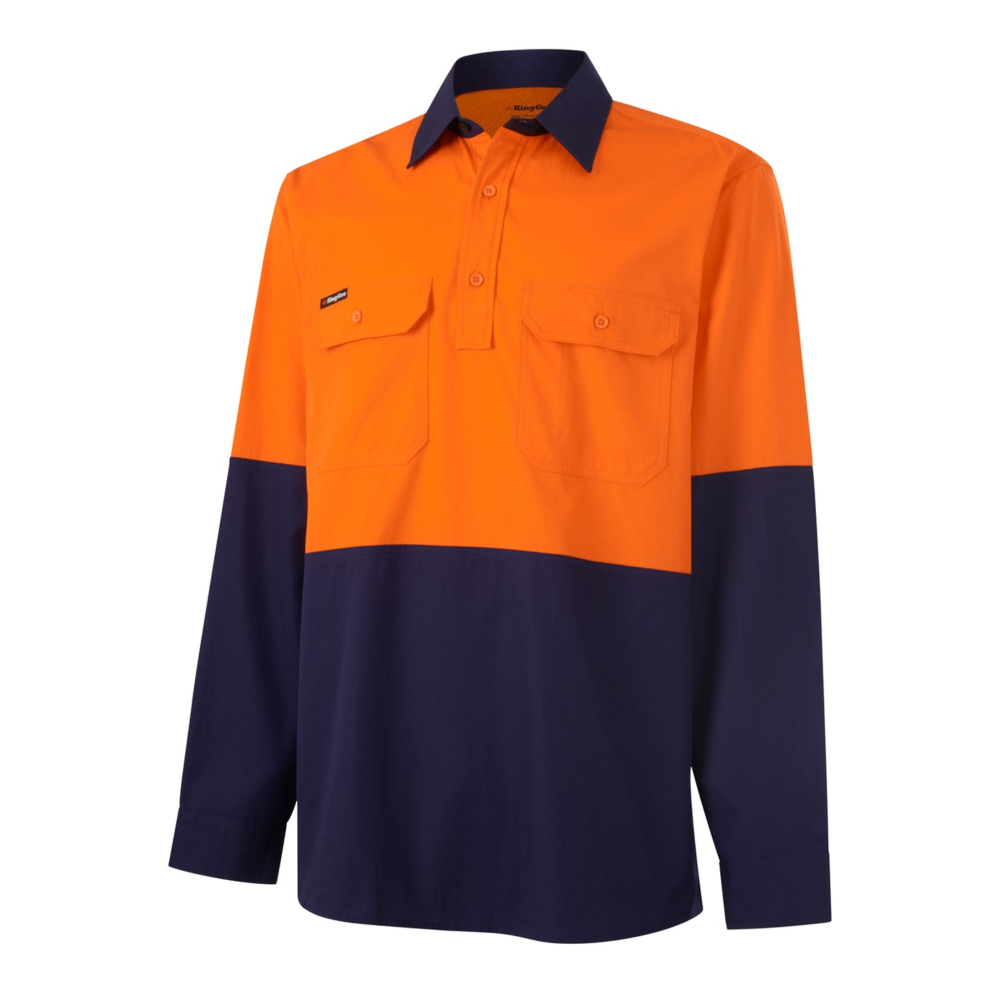 King Gee K54011 Workcool Vented Closed Front Spliced Shirt