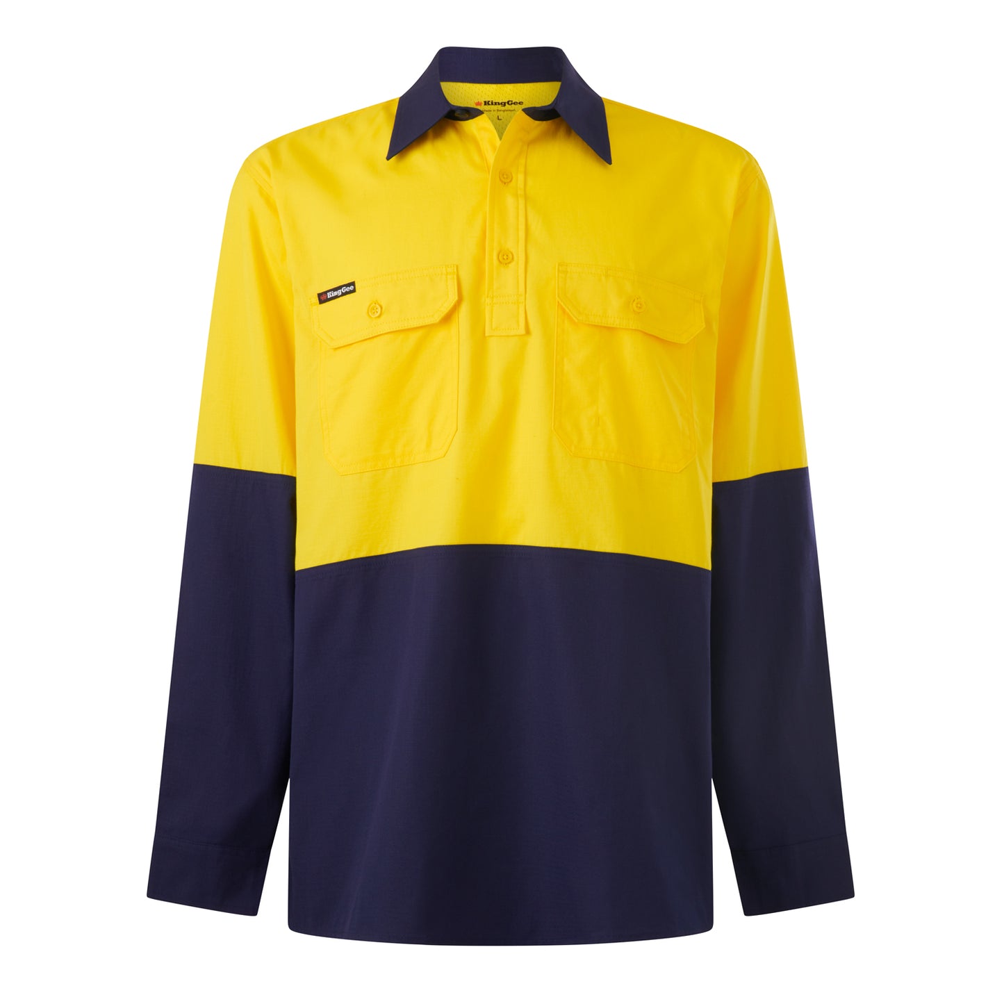 King Gee K54011 Workcool Vented Closed Front Spliced Shirt