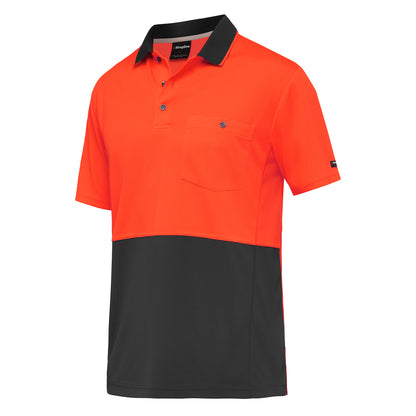 King Gee K54205 Workcool Hyperfreeze Hi-Vis Two Tone Short Sleeve Polo Shirt