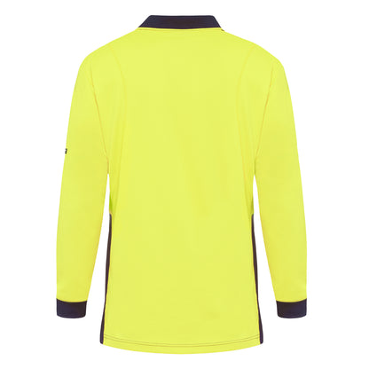 King Gee K54235 Workcool Hyperfreeze Hi-Vis Two Tone Long Sleeve Polo Shirt