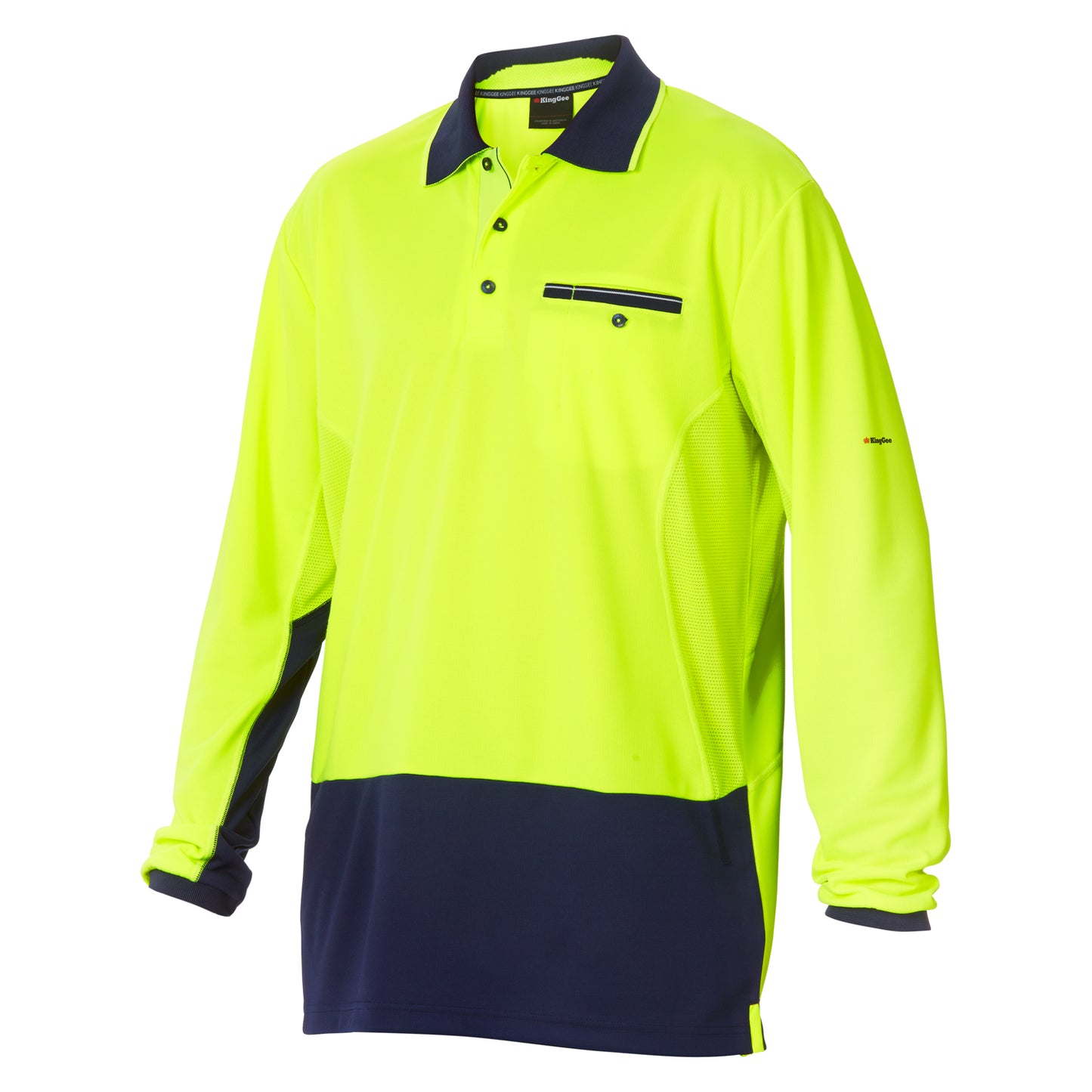 King Gee K54840 Workcool Hyperfreeze Hi-Vis Lightweight Long Sleeve Polo