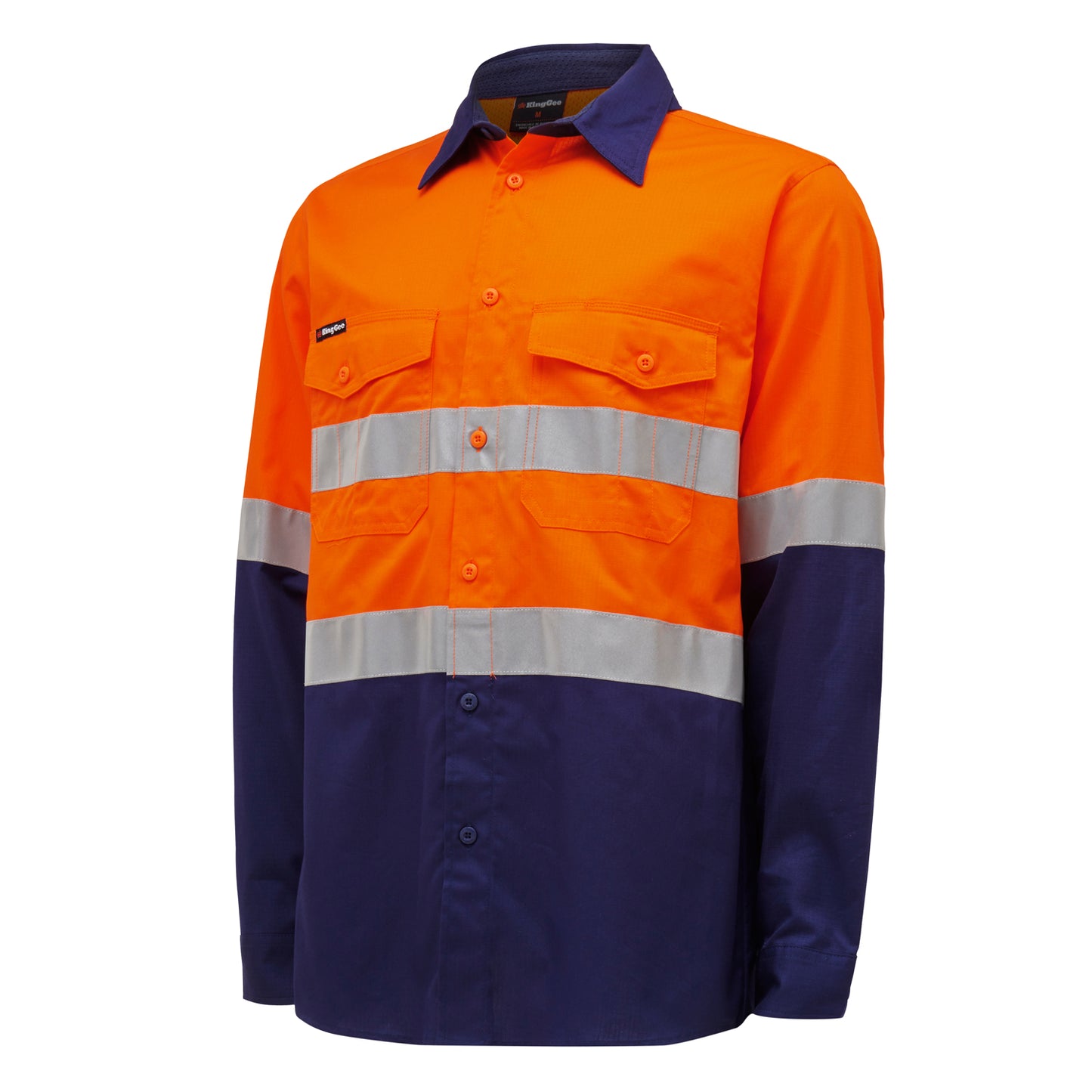 King Gee K54880 Workcool 2 Hi-Vis Reflective Two Tone Long Sleeve Work Shirt