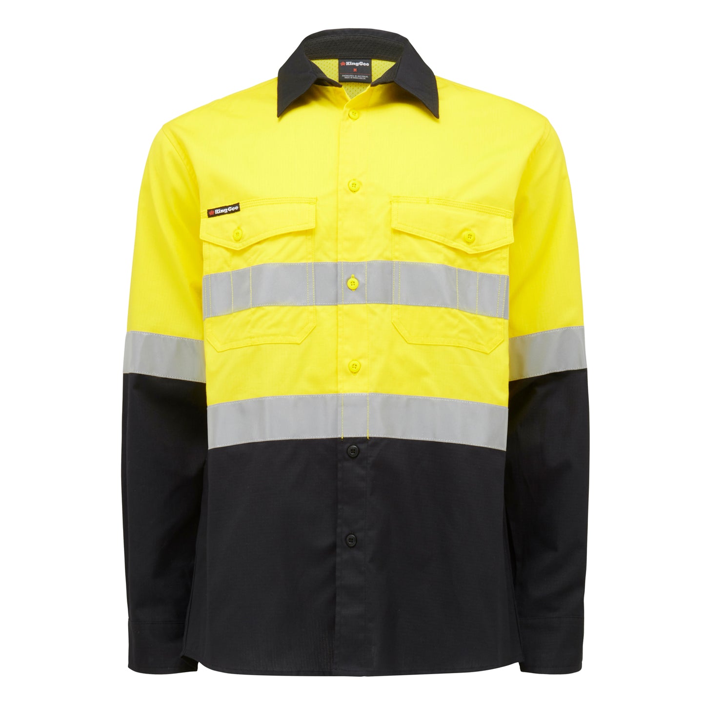 King Gee K54880 Workcool 2 Hi-Vis Reflective Two Tone Long Sleeve Work Shirt
