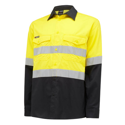 King Gee K54880 Workcool 2 Hi-Vis Reflective Two Tone Long Sleeve Work Shirt
