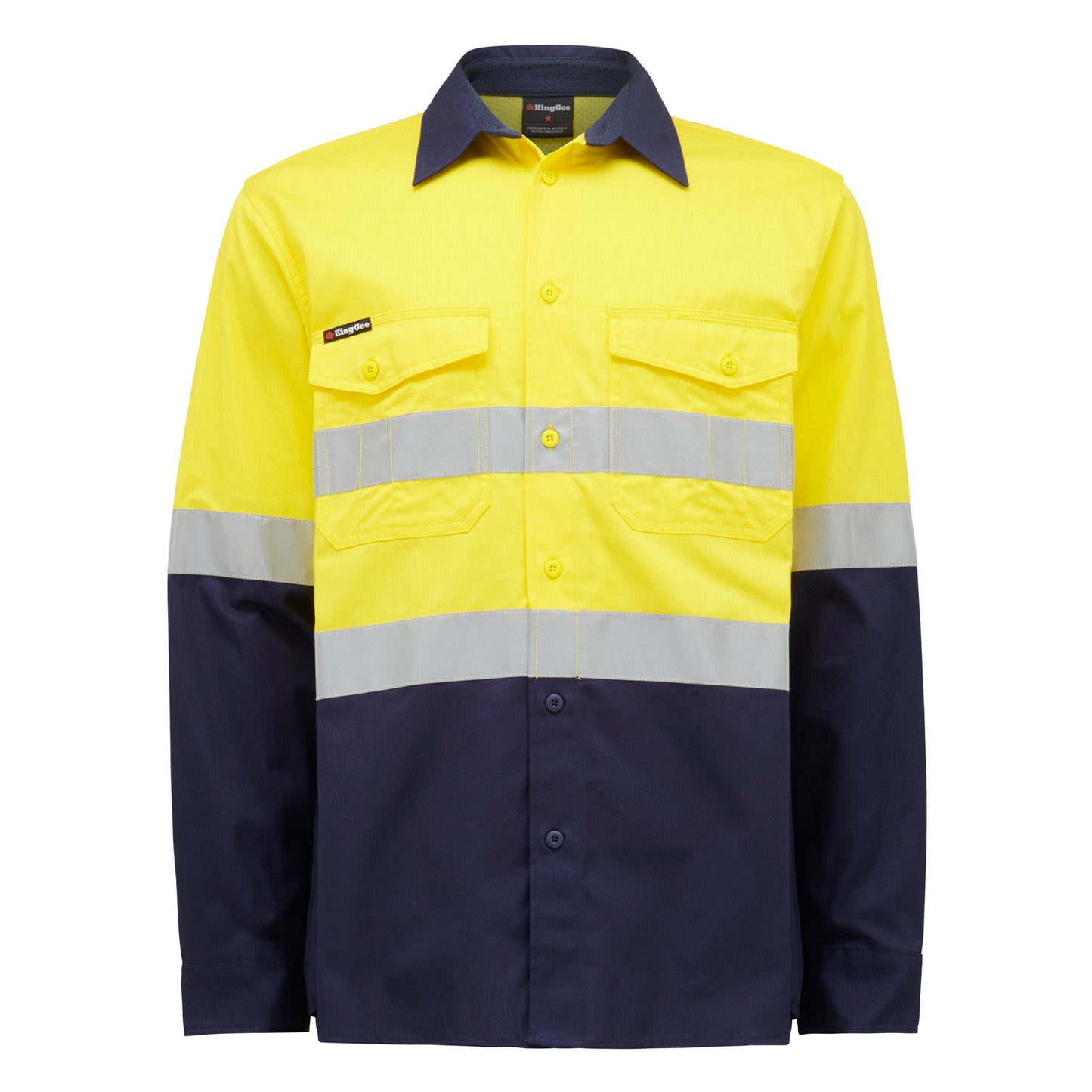 King Gee K54880 Workcool 2 Hi-Vis Reflective Two Tone Long Sleeve Work Shirt