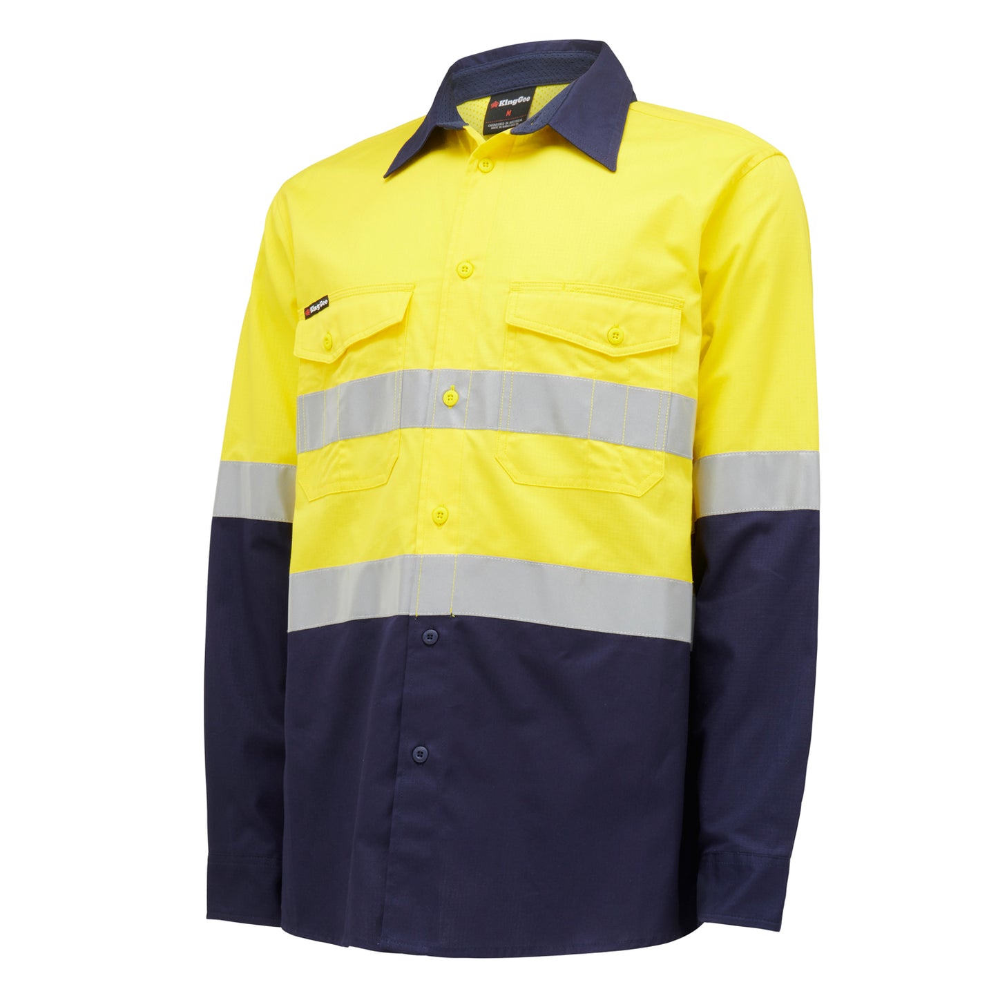 King Gee K54880 Workcool 2 Hi-Vis Reflective Two Tone Long Sleeve Work Shirt