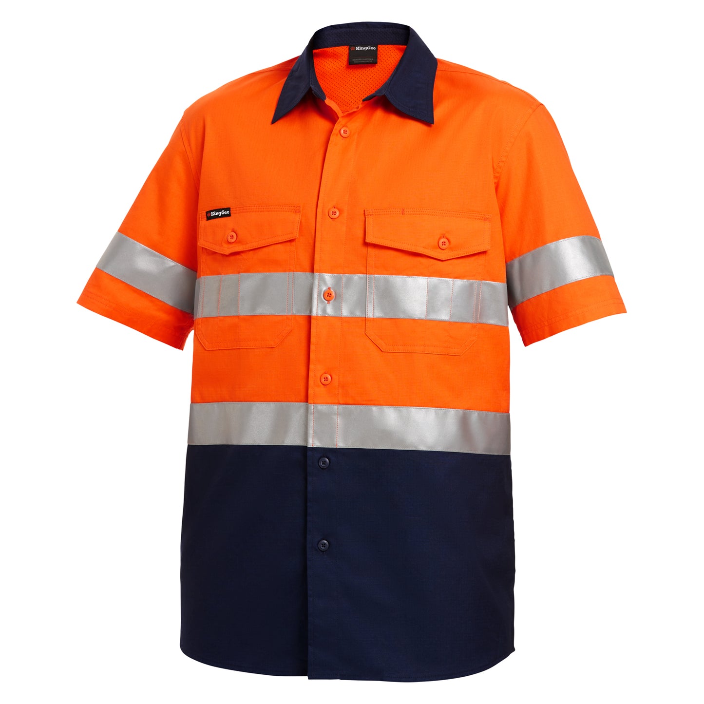King Gee K54885 Workcool 2 Hi-Vis Reflective Short Sleeve Work Shirt