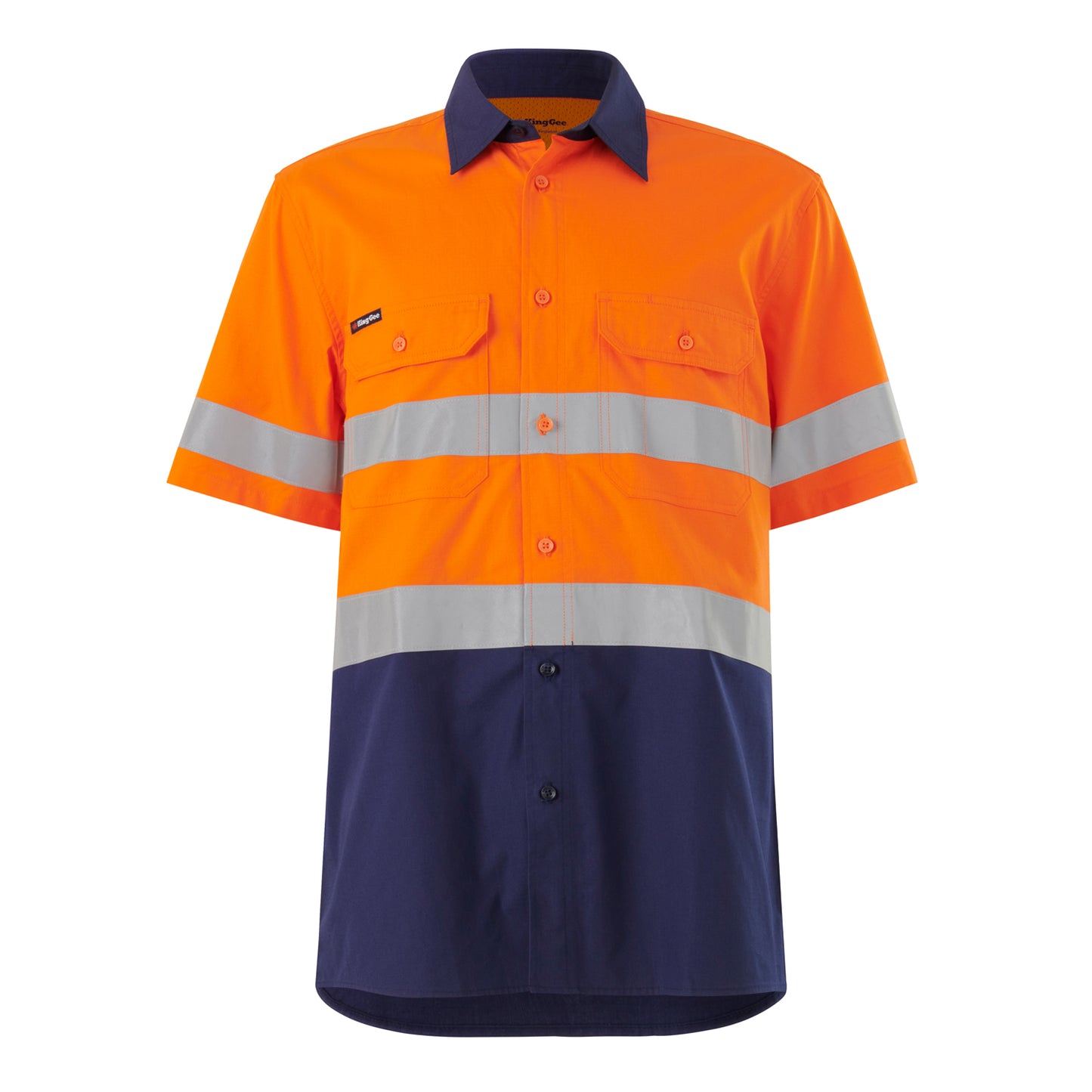 King Gee K54911 Workcool Vented Spliced Shirt Taped Short Sleeve