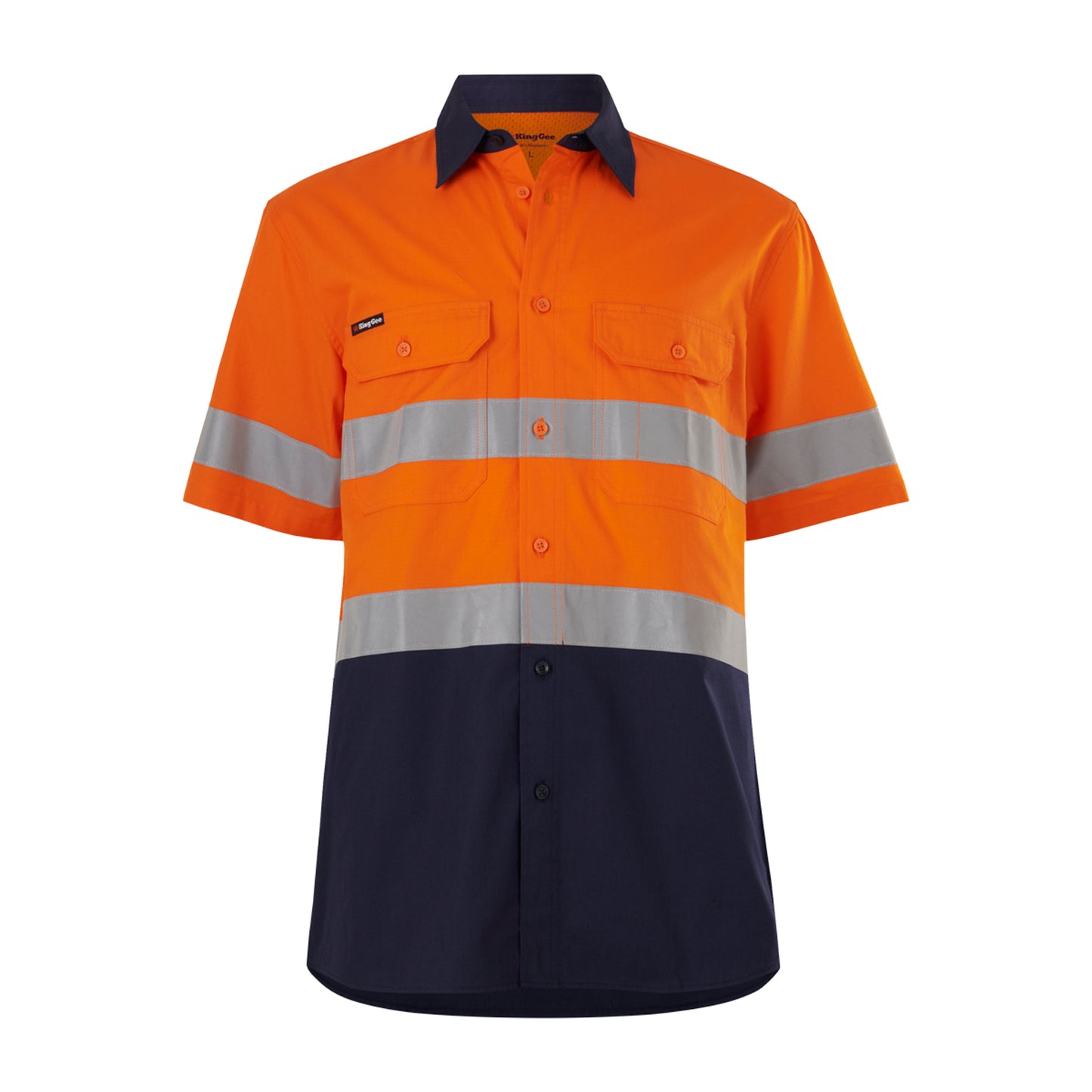 King Gee K54911 Workcool Vented Spliced Shirt Taped Short Sleeve