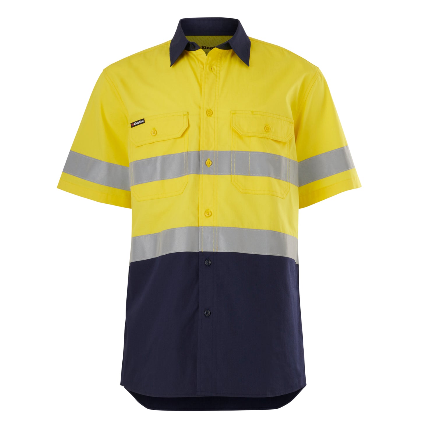 King Gee K54911 Workcool Vented Spliced Shirt Taped Short Sleeve