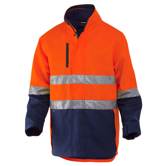 King Gee K55400 Originals 3 in 1 Hi-Vis Cotton Drill Reflective Work Jacket