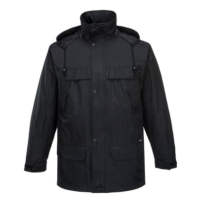 Portwest Huski Classic Rain Jacket in Black