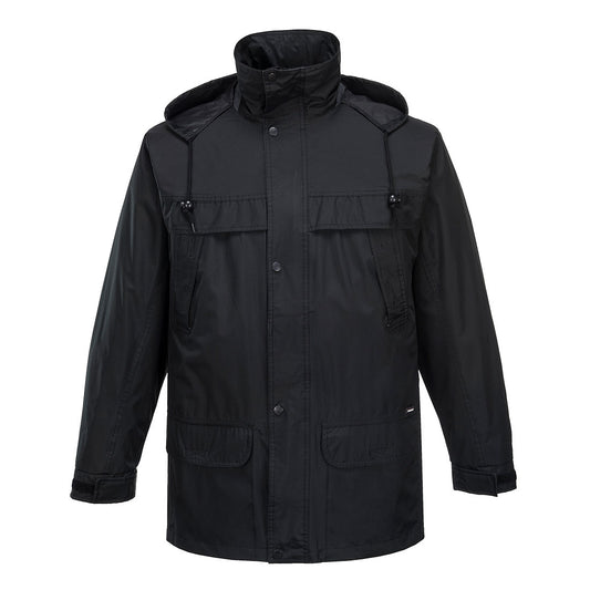 Portwest Huski Classic Rain Jacket in Black