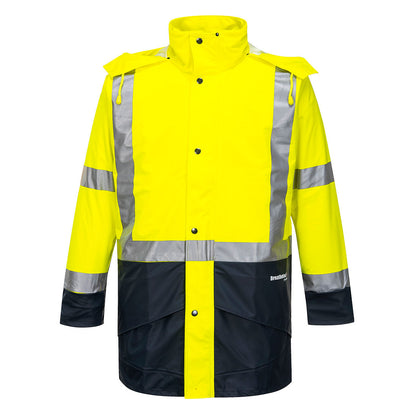 Portwest Huski Farmers Hi-Vis Contrast Jacket in Yellow/Navy
