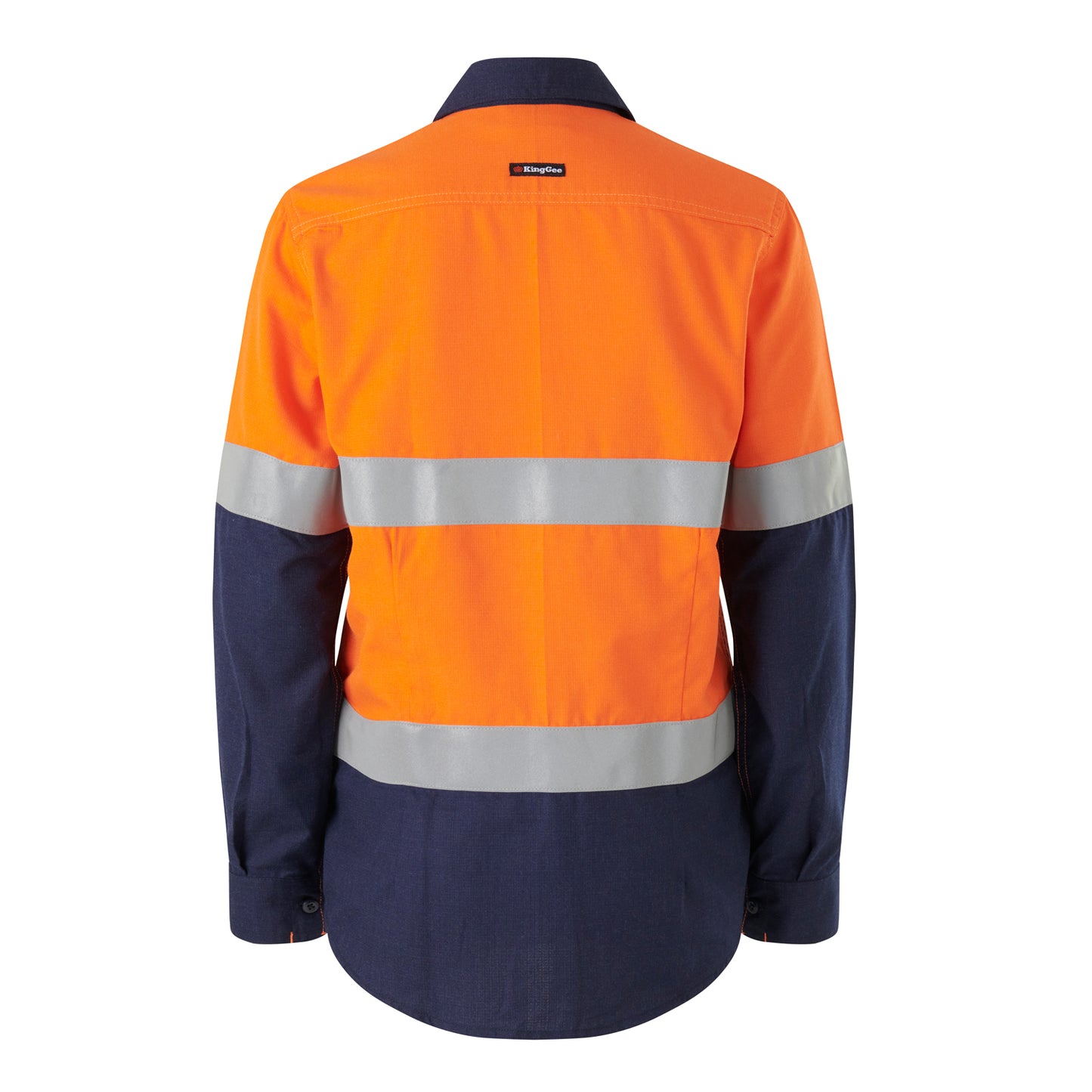 King Gee K84002 Womens Shieldtec LENZING FR Hi-Vis Spliced Open Front Taped Shirt PPE2