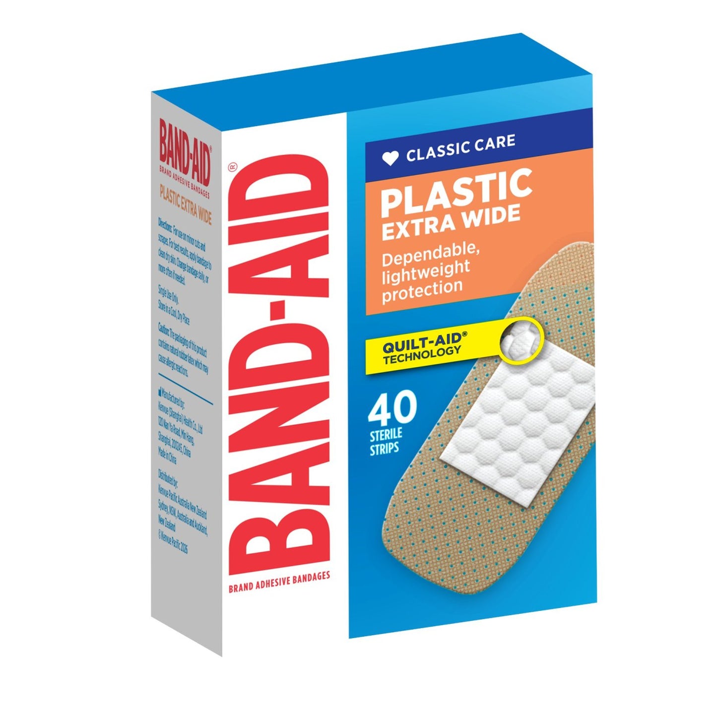JOHNSON & JOHNSON J17134 Band-Aid Plastic Extra-Wide Strips Pack of 40
