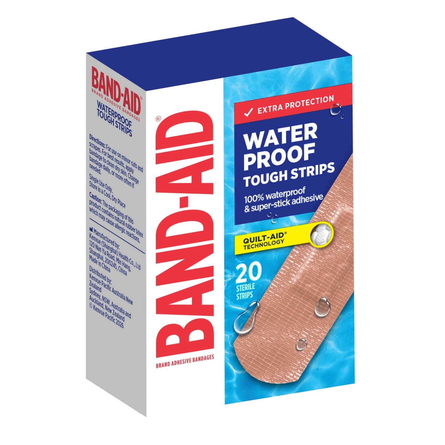 JOHNSON & JOHNSON J17945 Band-Aid Tough Strips Waterproof Regular Pack of 20