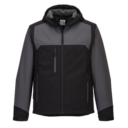Portwest KX3 Hooded Softshell (3L) in Black/Grey