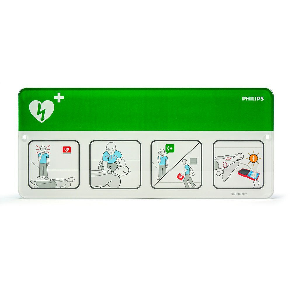 HEARTSTREAM - PHILIPS L989803170911 AED Awareness Placard Wall Sign Green