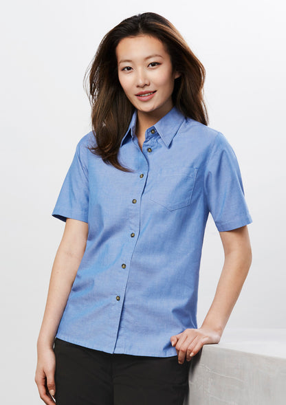 BizCollection LB6200 Womens Chambray Short Sleeve Shirt
