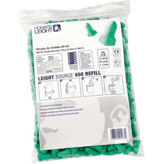 Howard Leight Maximum Lite Uncorded Earplugs Refill Bag (200 Pairs)