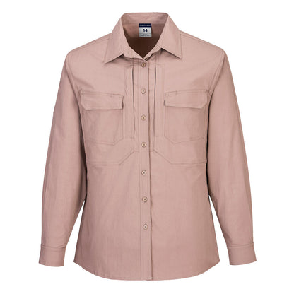 Portwest Women's Utility Stretch Long Sleeve Shirt in Sand
