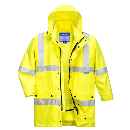 Portwest Argyle Hi-Vis Rain Traffic Jacket in Yellow