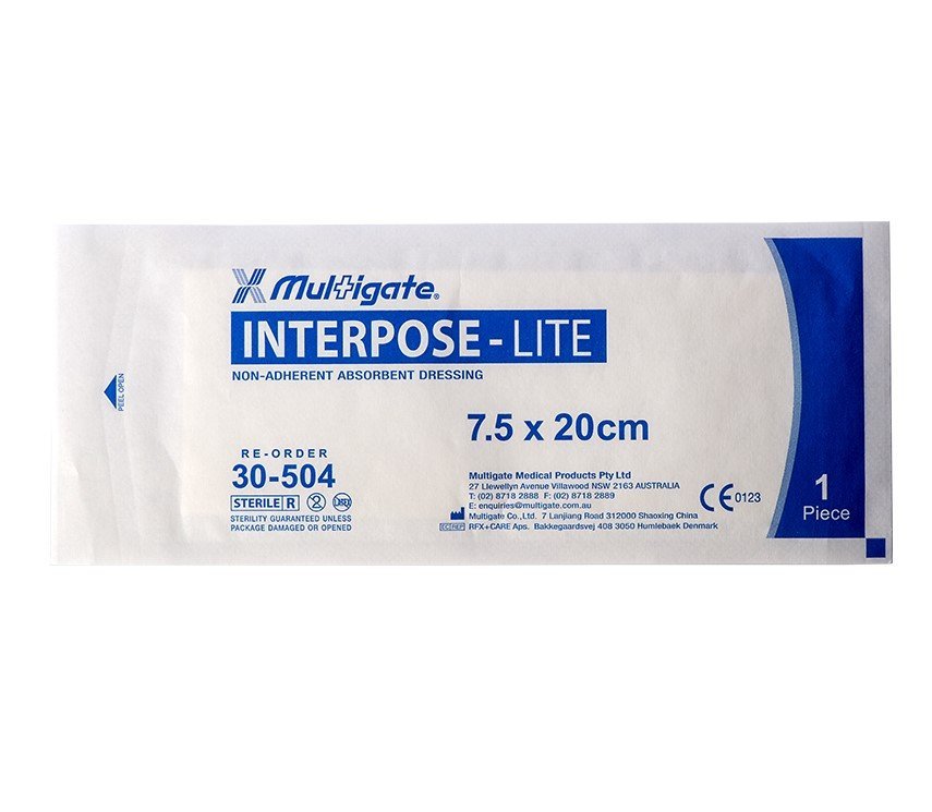 MULTIGATE MEDICAL MG30-504 Interpose Lite Non-Adherent Dressing 7.5cm x 20cm Box of 100