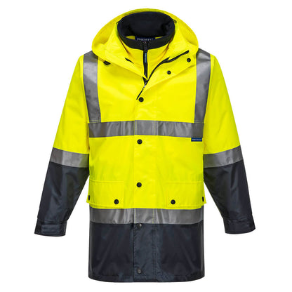 Portwest Eyre Hi-Vis 4-in-1 Contrast Jacket in Yellow/Navy