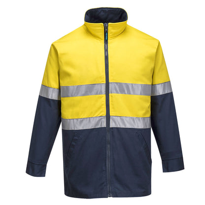 Portwest Hume Hi-Vis Contrast Work Jacket in Yellow/Navy