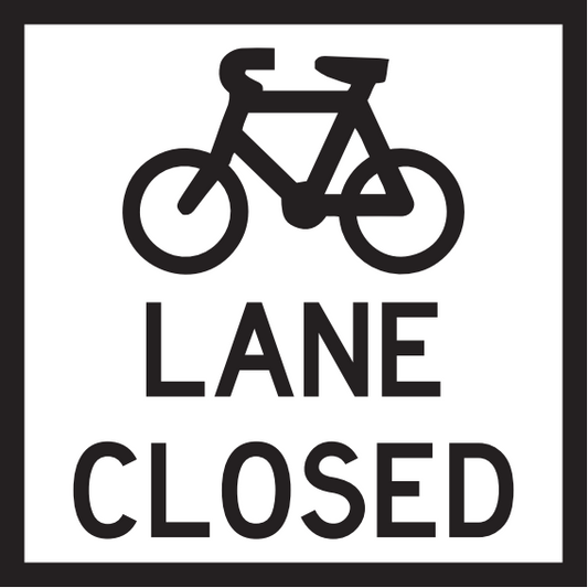 Max Global Products MM603 Bicycle Lane Closed (Symbolic Bicycle), Multi Message Sign