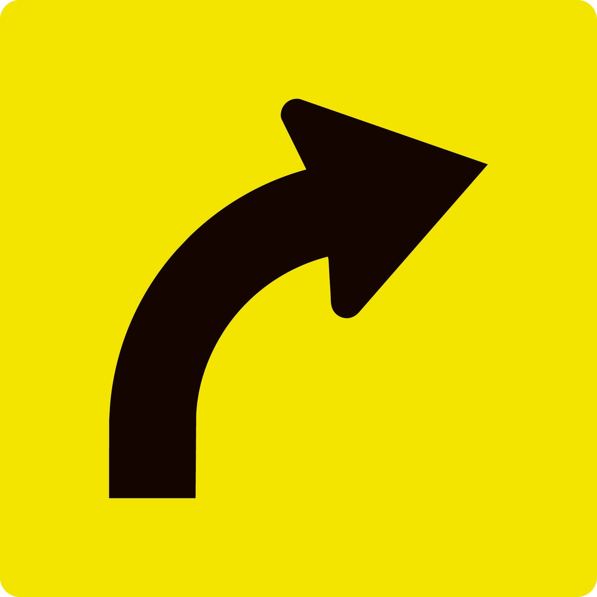 Max Global Products MM613 Right Turn (Symbolic), Multi Message , Class 1 Reflective Sign
