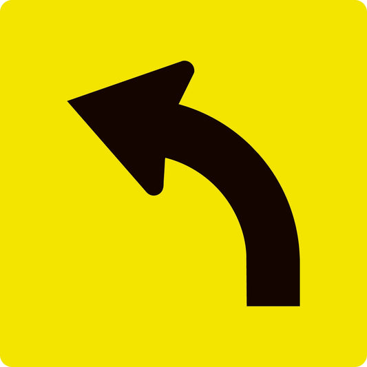 Max Global Products MM614 Left Turn (Symbolic), Multi Message , Class 1 Reflective Sign