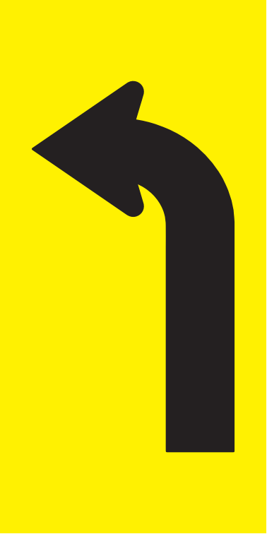 Max Global Products MM805 Left Curve (Symbolic), Multi Message , Class 1 Refl. Sign