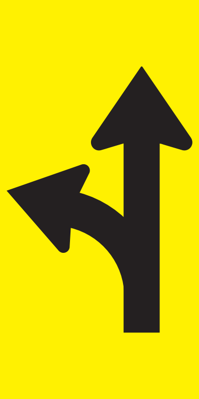Max Global Products MM807 Lane Status (Through & Left Turn Lanes), Multi Message , Class 1 Refl. Sign