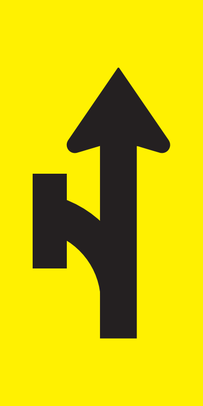 Max Global Products MM808 Lane Status (Through Open & Left Turn Closed), Multi Message , Class 1 Refl. Sign