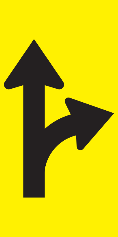 Max Global Products MM809 Lane Status (Through & Right Turn Lanes), Multi Message , Class 1 Refl. Sign