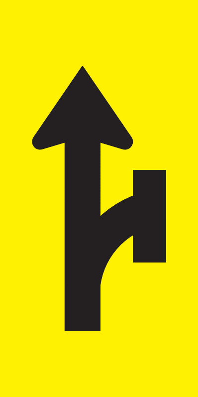 Max Global Products MM810 Lane Status (Through Open & Right Turn Closed), Multi Message , Class 1 Refl. Sign