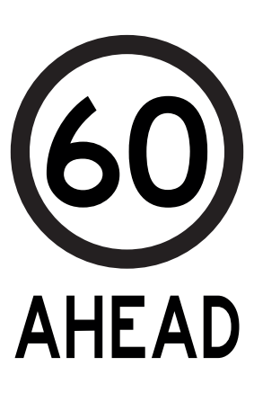 Max Global Products MM902 60 Ahead (Portrait), Multi Message , Class 1 Refl. Sign