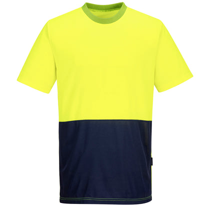 Portwest Hi-Vis Contrast Class D T-Shirt S/S in Yellow/Navy