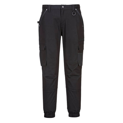 Portwest KX3 Stretch Slim Fit Cuffed Work Pants in Black