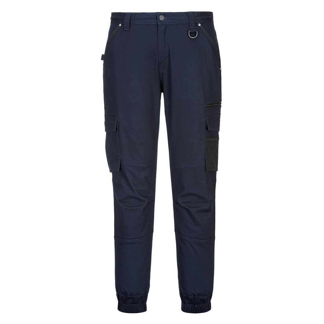 Portwest KX3 Stretch Slim Fit Cuffed Work Pants in Navy